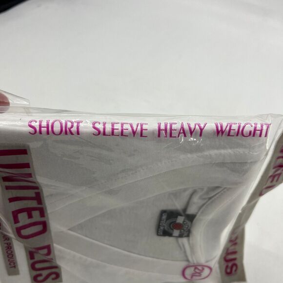 Vintage United Plus Under Shirt Mens 2XL White Ring Spun Cotton Short Sleeve - Picture 4 of 11